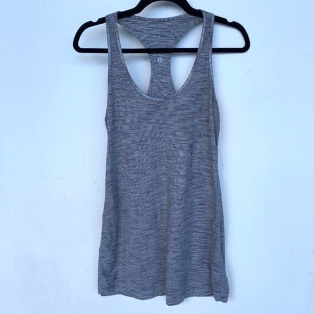 Lululemon Women's Tunic Mini Stripes Racerback Activewear Gray Top